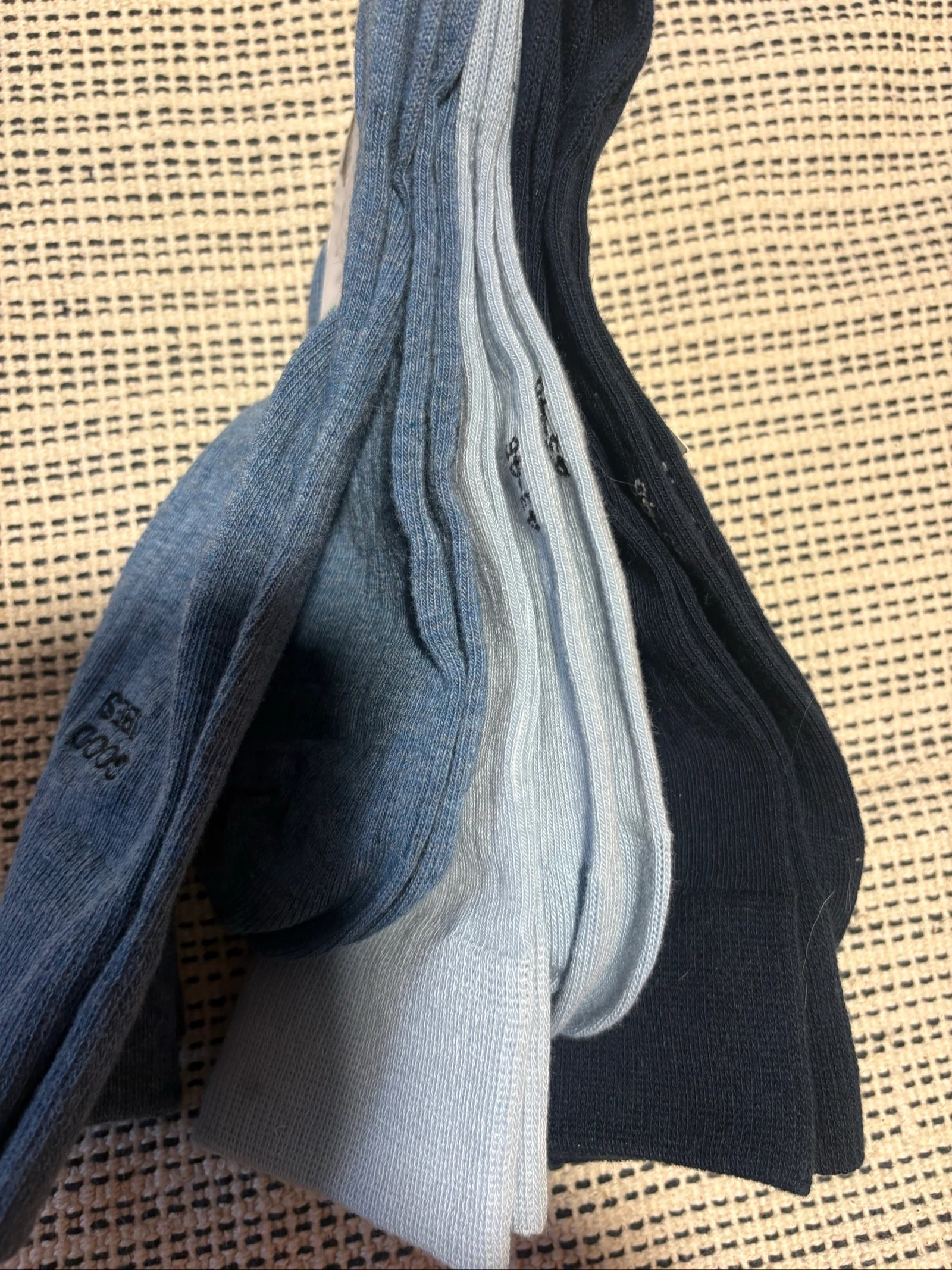 Pack 3 pares meias homem TEX novas tamanho 43/46 azul marinho celeste casual chaussettes socks (~b) – photo 2